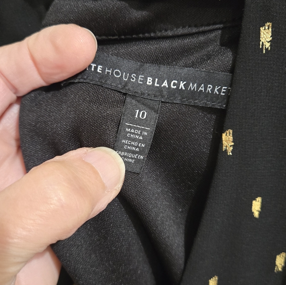 WHBM Black Dress With Gold Spots - Picture 3 of 5